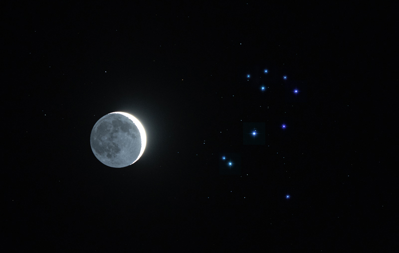 Conjunción Luna-Pléyades